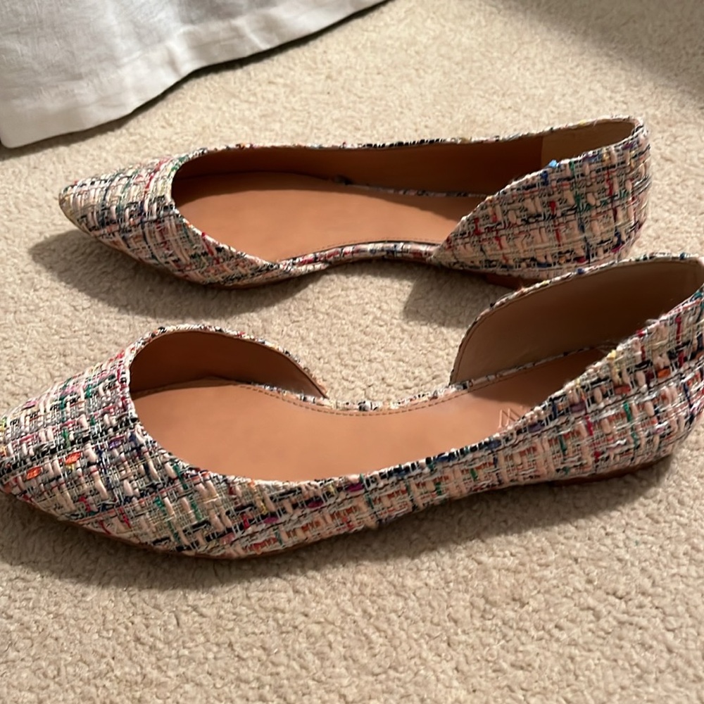 J. Crew Multicolor Tweed Pointed D’Orsay Flats - Picture 5 of 8
